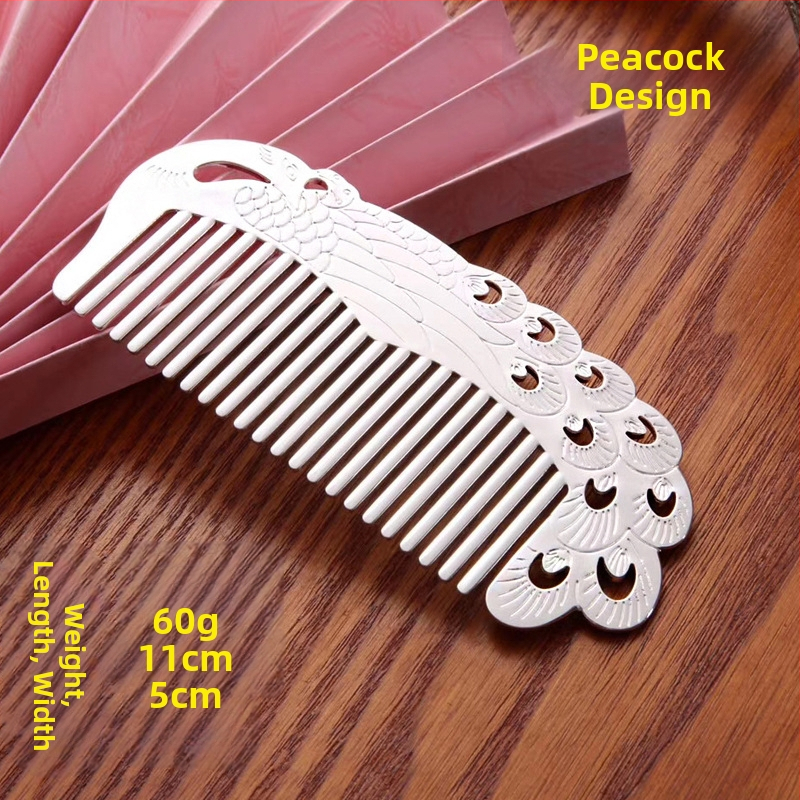 S999 grynas sidabras plaukų šukė, gėlės formos, rankų darbas, plaukų aksesuarai