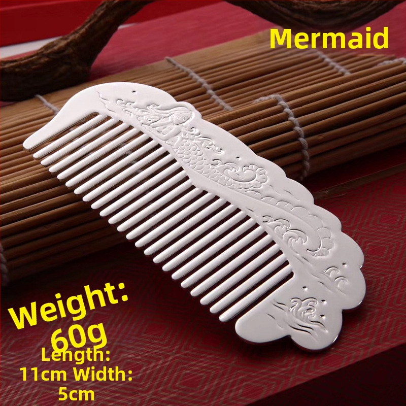 S999 grynas sidabras plaukų šukė, gėlės formos, rankų darbas, plaukų aksesuarai