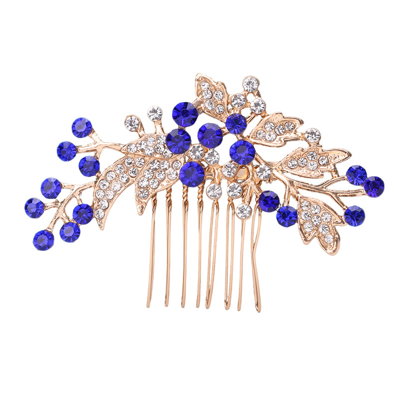 Гребен за коса с цвете – етно стил, женски аксесоар; Материал: сплав; Форма: цвете; Обработка: електроплатиране; Кристали: ринстоун
