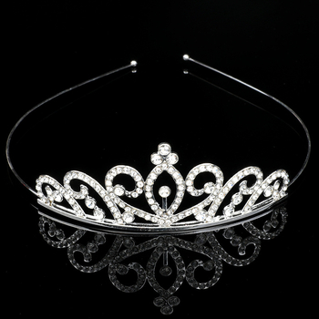 Детски обруч за глава принцеса с кристали, естествен стил, сърцевидна форма, електроплакиране