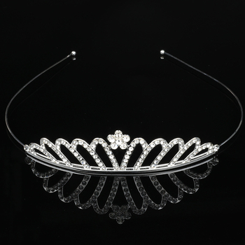 Детски обруч за глава принцеса с кристали, естествен стил, сърцевидна форма, електроплакиране