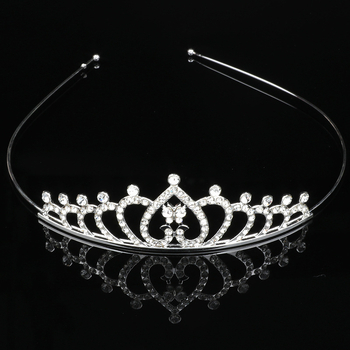 Детски обруч за глава принцеса с кристали, естествен стил, сърцевидна форма, електроплакиране