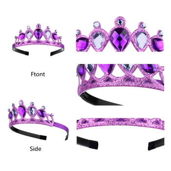 Детска корона за глава Lanju, акрилни кристали, форма корона, детски стил, ултразвукова обработка