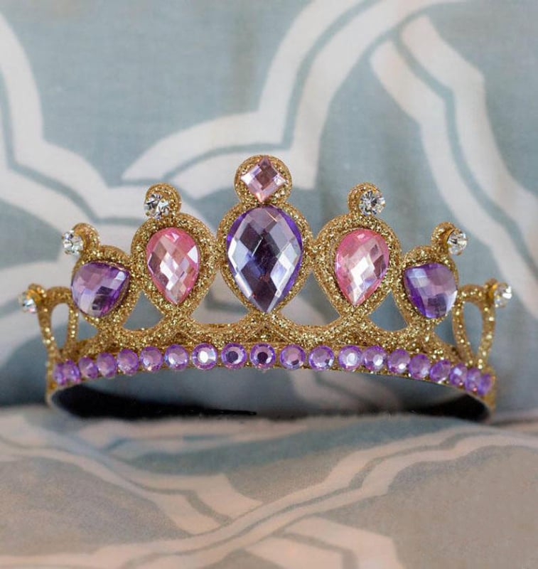 Детска корона за глава Lanju, акрилни кристали, форма корона, детски стил, ултразвукова обработка
