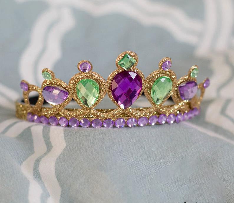 Детска корона за глава Lanju, акрилни кристали, форма корона, детски стил, ултразвукова обработка