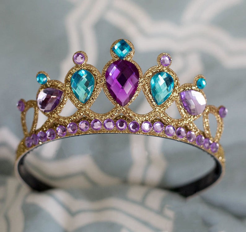 Детска корона за глава Lanju, акрилни кристали, форма корона, детски стил, ултразвукова обработка