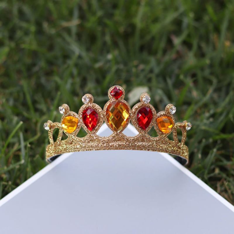 Детска корона за глава Lanju, акрилни кристали, форма корона, детски стил, ултразвукова обработка