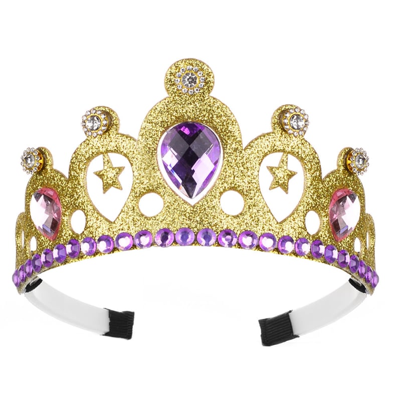 Детска корона за глава Lanju, акрилни кристали, форма корона, детски стил, ултразвукова обработка