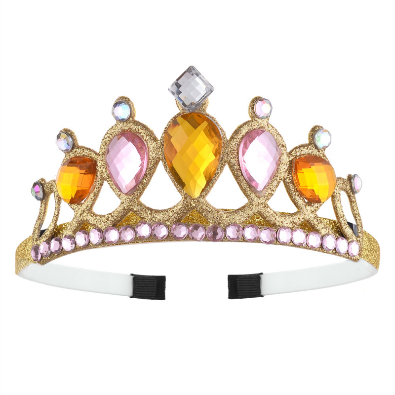Детска корона за глава Lanju, акрилни кристали, форма корона, детски стил, ултразвукова обработка