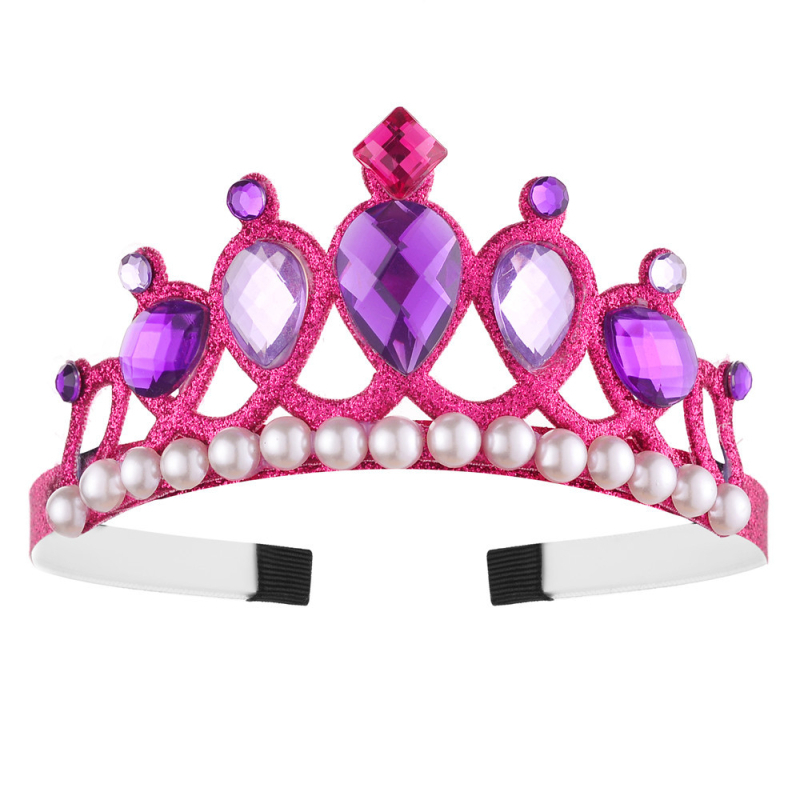 Детска корона за глава Lanju, акрилни кристали, форма корона, детски стил, ултразвукова обработка