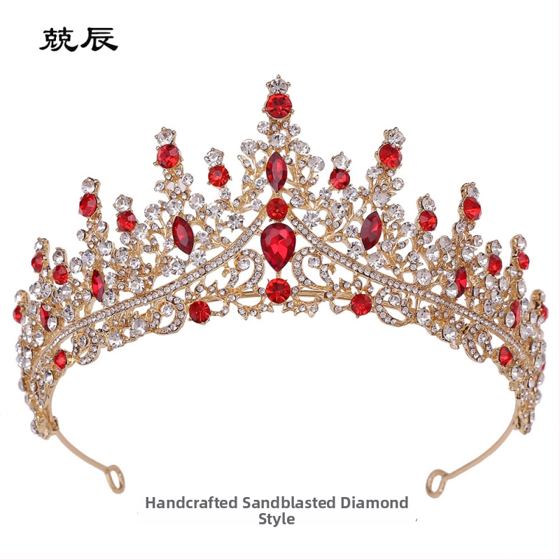 Nevesta koruna z zliatiny s kryštálmi, povrch: hrubé striebro KC zlaté, diamantové opracovanie, pre ženy