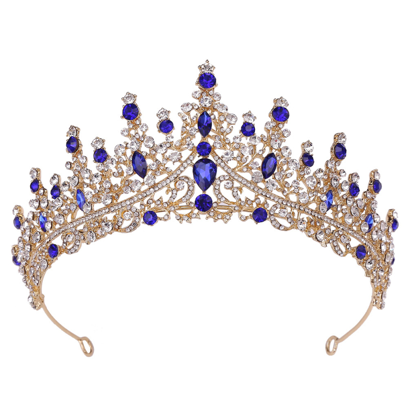 Булчинска корона с кристали, сплав; покритие: дебело сребро/KC злато; обработка: диамант; дамски стил