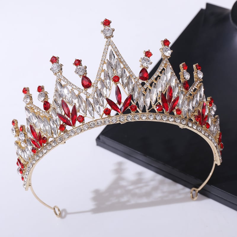 Булчинска корона с кристали, сплав; покритие: дебело сребро/KC злато; обработка: диамант; дамски стил