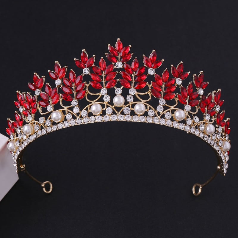 Булчинска корона с кристали, сплав; покритие: дебело сребро/KC злато; обработка: диамант; дамски стил