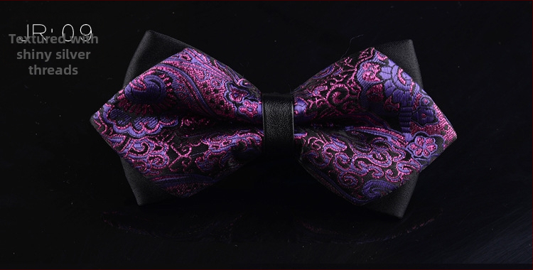Dvostruki leptir-mašna za muškarce, unisex, tip streličasti, Jacquard obrada, geometrijski uzorak