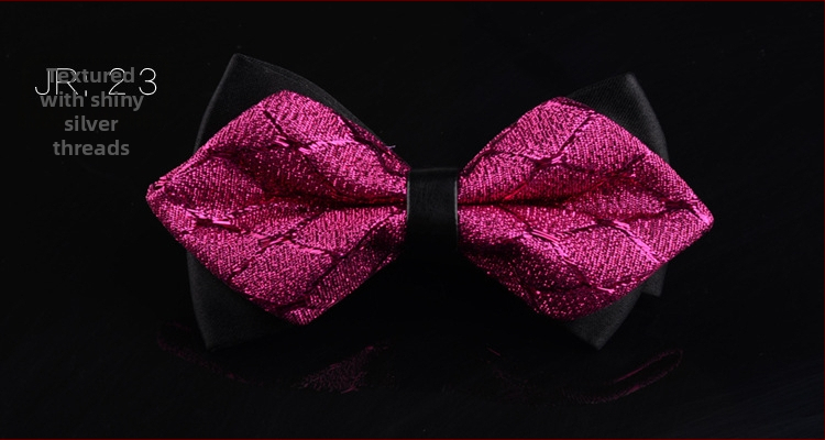 Dvostruki leptir-mašna za muškarce, unisex, tip streličasti, Jacquard obrada, geometrijski uzorak