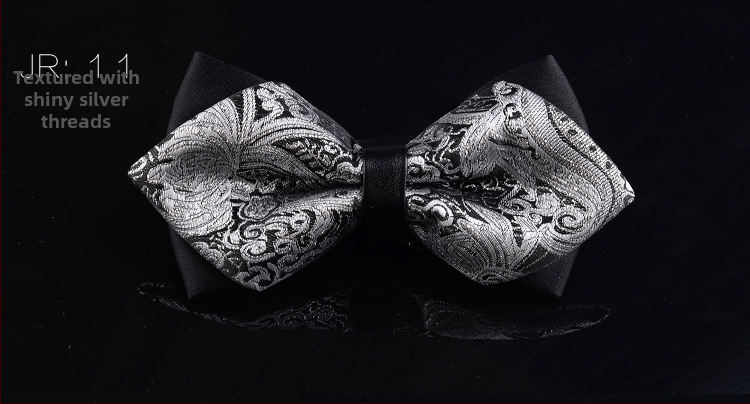 Dvostruki leptir-mašna za muškarce, unisex, tip streličasti, Jacquard obrada, geometrijski uzorak