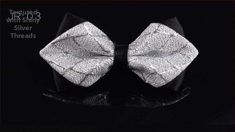 Dvostruki leptir-mašna za muškarce, unisex, tip streličasti, Jacquard obrada, geometrijski uzorak