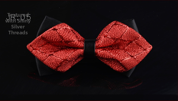 Dvostruki leptir-mašna za muškarce, unisex, tip streličasti, Jacquard obrada, geometrijski uzorak