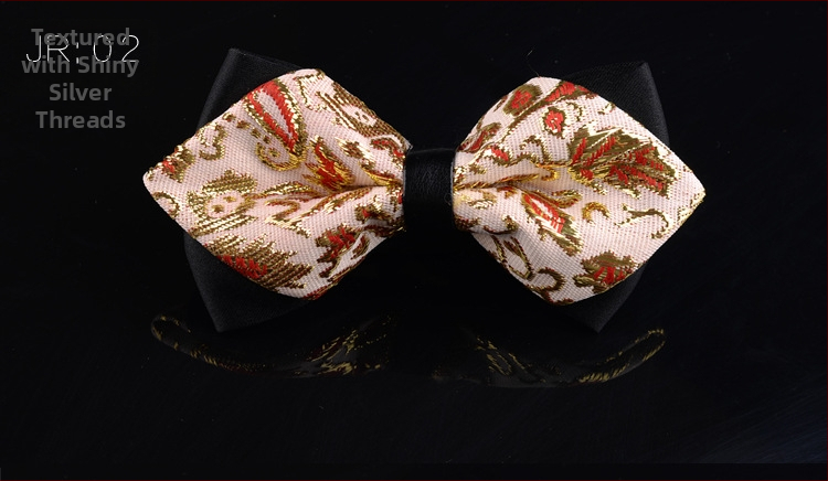 Dvostruki leptir-mašna za muškarce, unisex, tip streličasti, Jacquard obrada, geometrijski uzorak