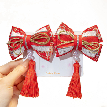 Lydinio plaukų aksesuaras vaikams, rankų darbo, etninio stiliaus