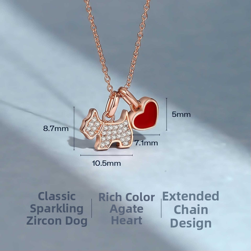 Колие от 925 сребро с любовно кученце за жени – сменяем дизайн, животинска форма, прост моден накит