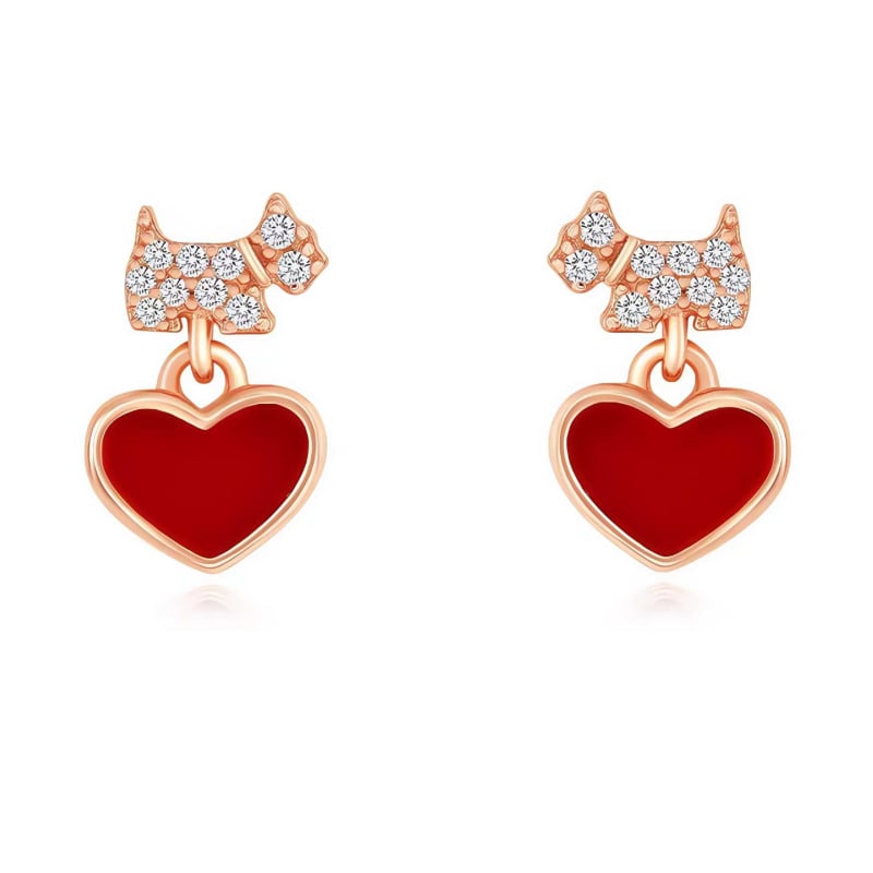 Колие от 925 сребро с любовно кученце за жени – сменяем дизайн, животинска форма, прост моден накит