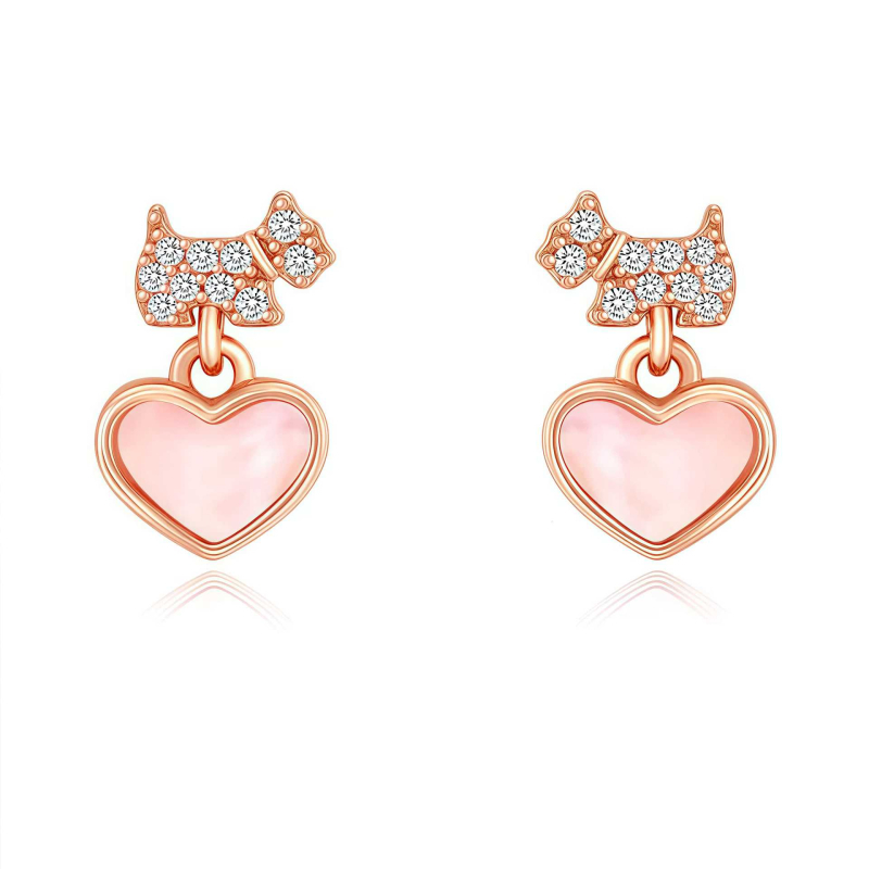 Колие от 925 сребро с любовно кученце за жени – сменяем дизайн, животинска форма, прост моден накит