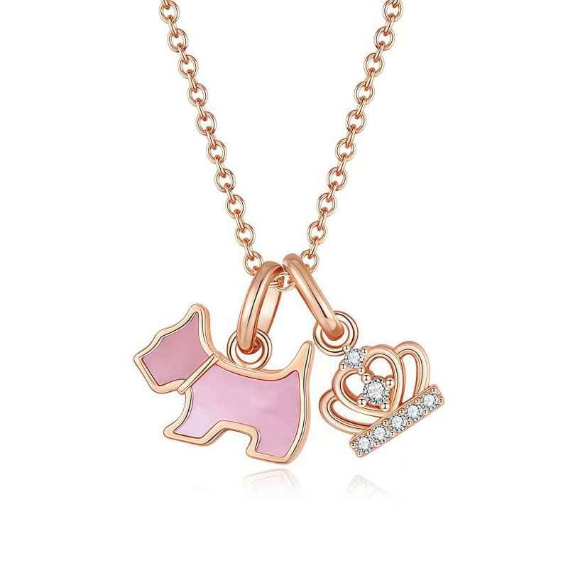 Колие от 925 сребро с любовно кученце за жени – сменяем дизайн, животинска форма, прост моден накит