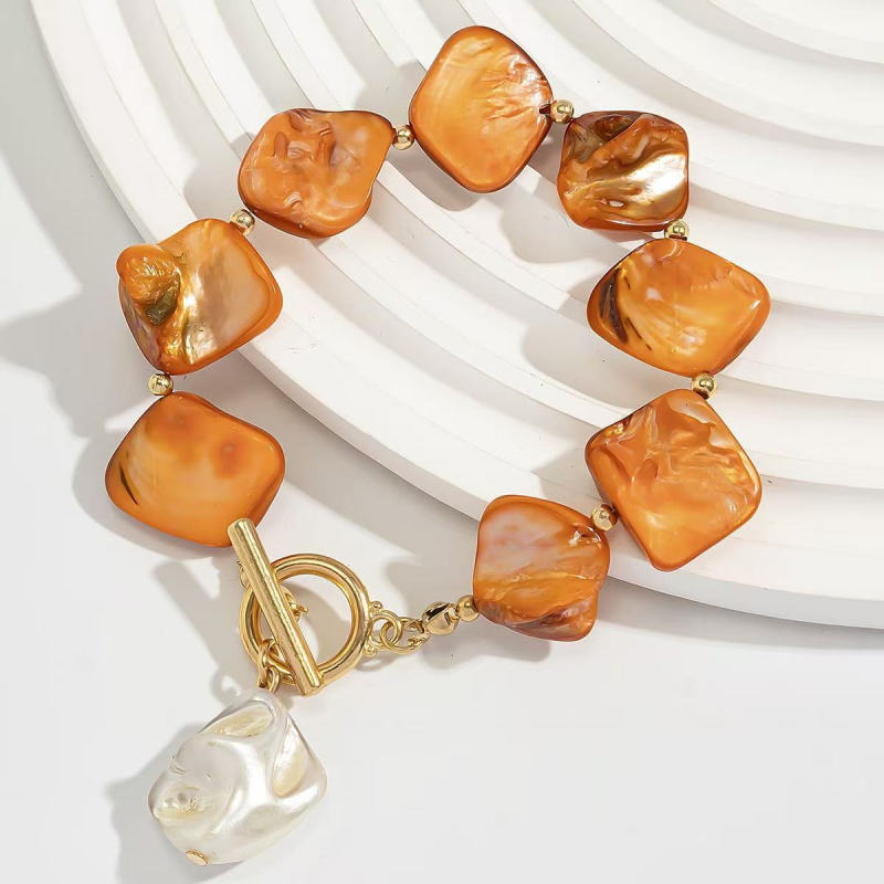 Colier pentru claviculă cu scoică și stea de mare, materiale mixte, lucrat manual, pandant din aliaj, lanț obișnuit, 20 g