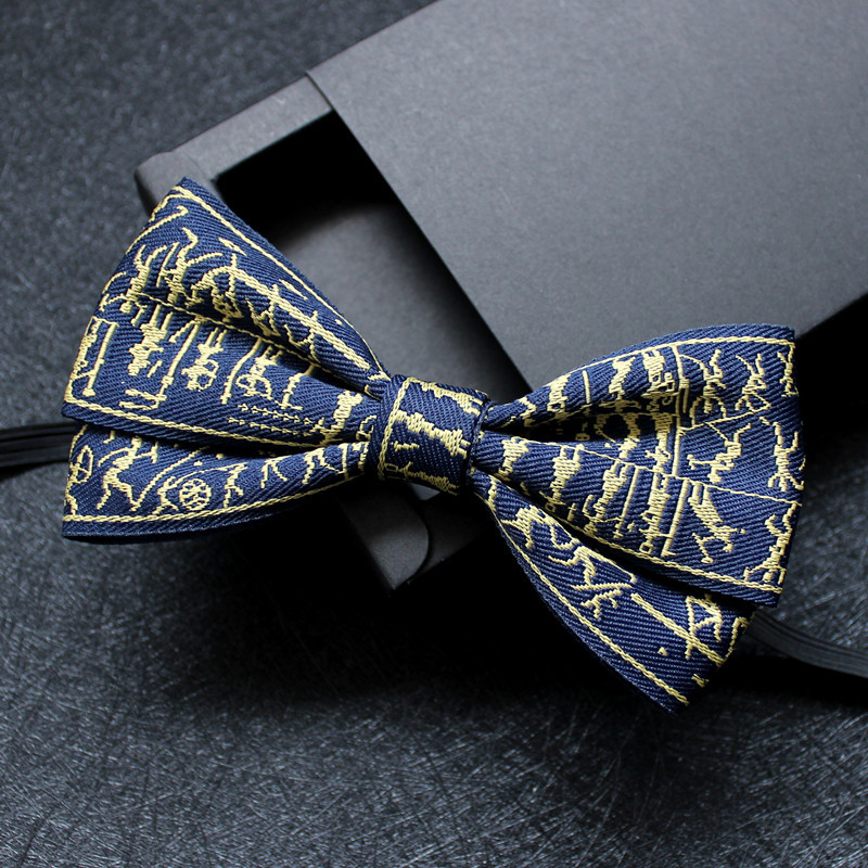 Papion pentru guler cu floare — unisex, lucrat manual, satin, model monocrom, jacquard din poliester