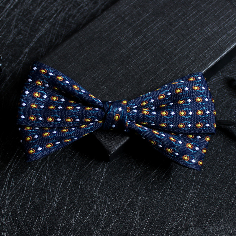 Papion pentru guler cu floare — unisex, lucrat manual, satin, model monocrom, jacquard din poliester