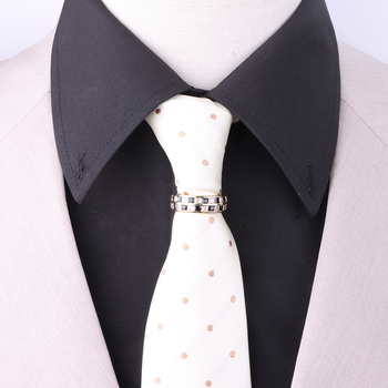 D formos kaklaraiščių segtukas su cirkonio kristalais, dvigubos arba trigubos eilės, retro stilius, elektroplakavimas lydinyje, fiksavimo žiedas