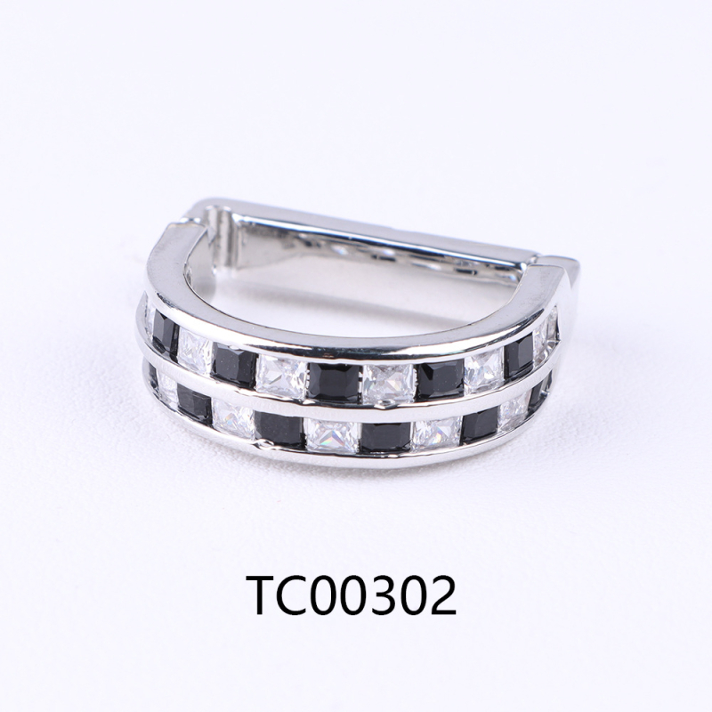 D formos kaklaraiščių segtukas su cirkonio kristalais, dvigubos arba trigubos eilės, retro stilius, elektroplakavimas lydinyje, fiksavimo žiedas