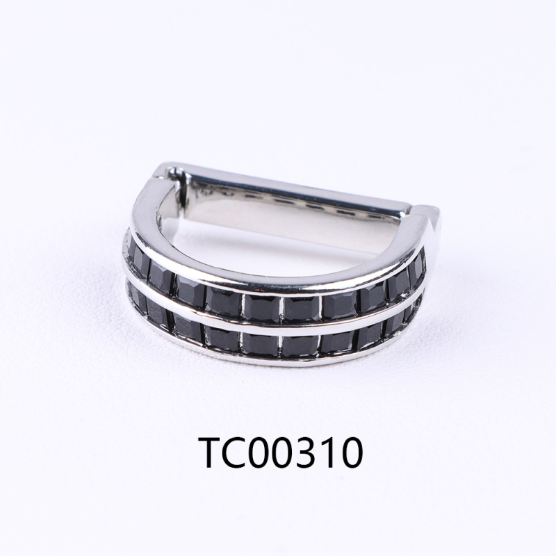 D formos kaklaraiščių segtukas su cirkonio kristalais, dvigubos arba trigubos eilės, retro stilius, elektroplakavimas lydinyje, fiksavimo žiedas