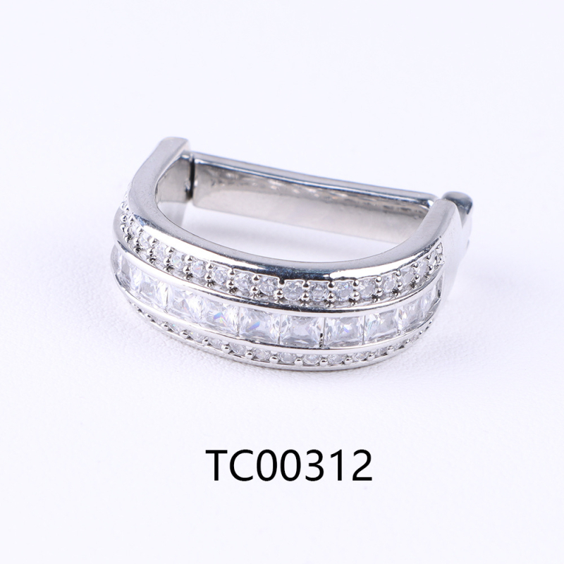 D formos kaklaraiščių segtukas su cirkonio kristalais, dvigubos arba trigubos eilės, retro stilius, elektroplakavimas lydinyje, fiksavimo žiedas