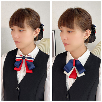 Moteriška kaklo gėlės kaklaraištis, poliesterio pamušalas, yarn-dyed vienos spalvos, plokščias galvutės stilius