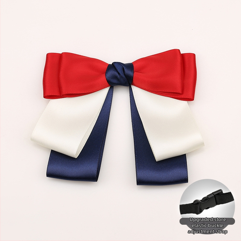 Moteriška kaklo gėlės kaklaraištis, poliesterio pamušalas, yarn-dyed vienos spalvos, plokščias galvutės stilius