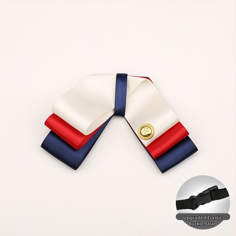 Moteriška kaklo gėlės kaklaraištis, poliesterio pamušalas, yarn-dyed vienos spalvos, plokščias galvutės stilius