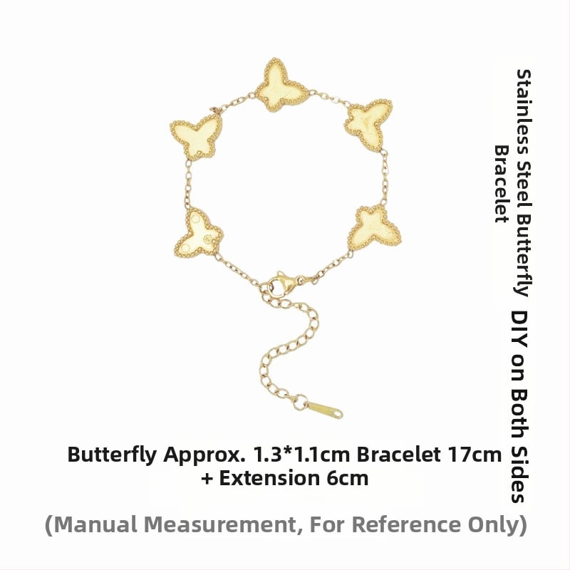 Гривна от неръждаема стомана с мотив пеперуда – Jiayue, DIY комплект за жени, електроплакиране; стил женски, литературно ретро