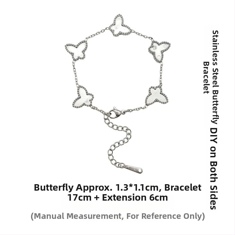 Гривна от неръждаема стомана с мотив пеперуда – Jiayue, DIY комплект за жени, електроплакиране; стил женски, литературно ретро