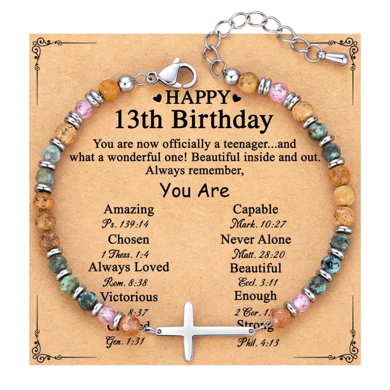 Гривна с кръст от африкански агат, смесен материал, ръчна изработка, унисекс, синджир с мъниста-разделители, каменен кръст модел