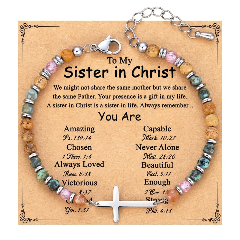 Гривна с кръст от африкански агат, смесен материал, ръчна изработка, унисекс, синджир с мъниста-разделители, каменен кръст модел