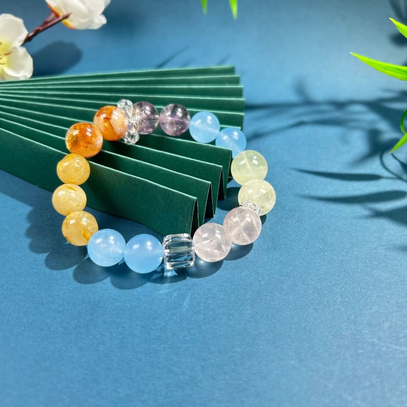 Гривна с кристални мъниста, ръчна изработка, корейски стил, геометричен дизайн, дамски аксесоар