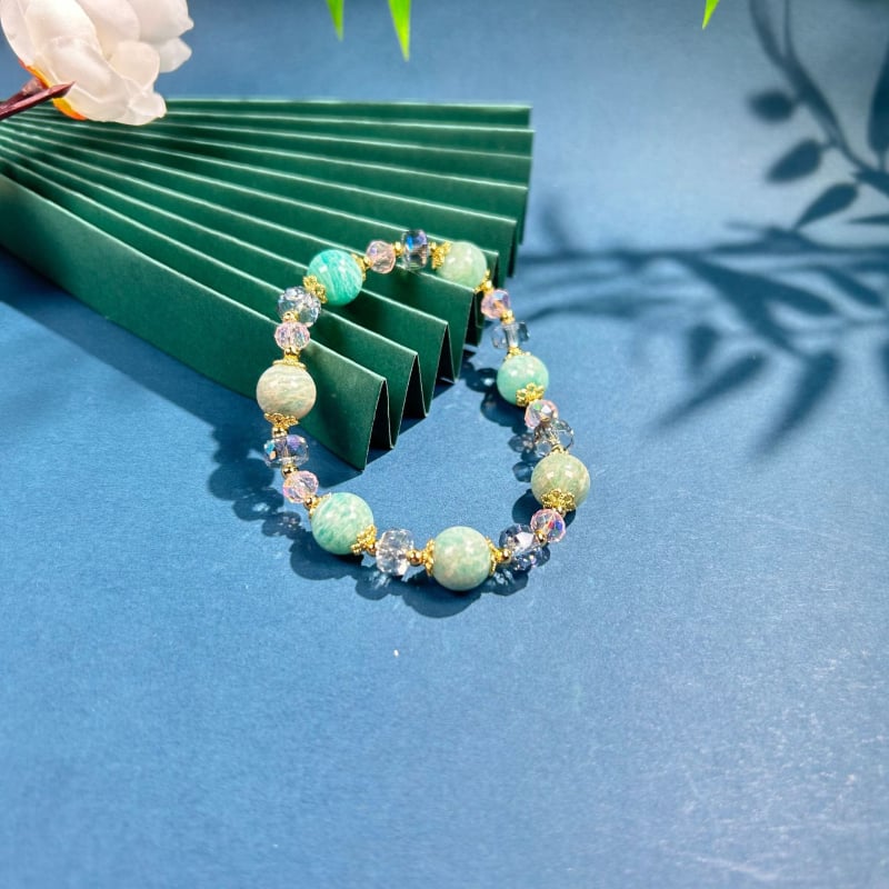 Гривна с кристални мъниста, ръчна изработка, корейски стил, геометричен дизайн, дамски аксесоар