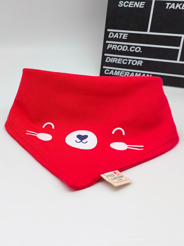 Dvostruko slojevita baveta za bebe od 100% pamuka, trokutasti oblik, slatki crtani uzorci, unisex