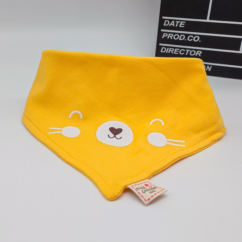 Dvostruko slojevita baveta za bebe od 100% pamuka, trokutasti oblik, slatki crtani uzorci, unisex