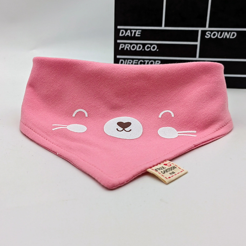 Dvostruko slojevita baveta za bebe od 100% pamuka, trokutasti oblik, slatki crtani uzorci, unisex