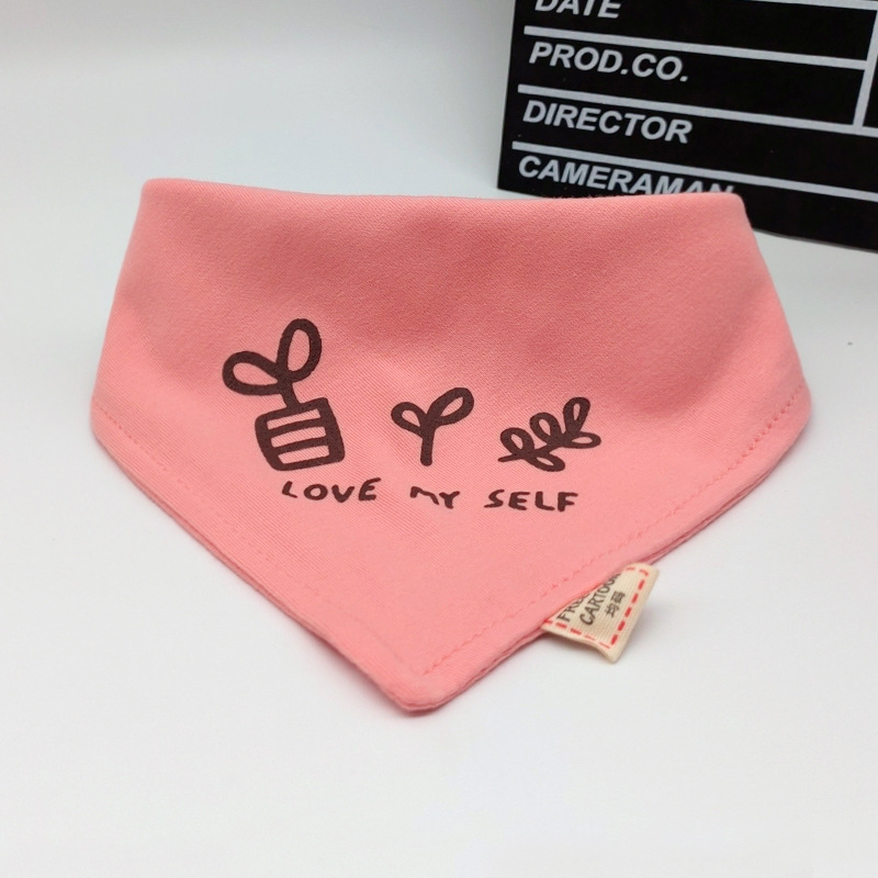 Dvostruko slojevita baveta za bebe od 100% pamuka, trokutasti oblik, slatki crtani uzorci, unisex