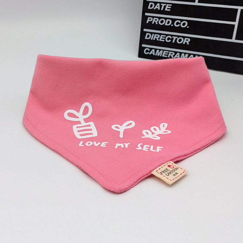 Dvostruko slojevita baveta za bebe od 100% pamuka, trokutasti oblik, slatki crtani uzorci, unisex
